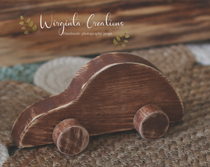 Charming Handmade Wooden Car Toys - Ideal for Photography, Cake Smashes, and Rustic Decor