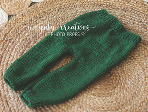 Handmade Four Piece Green Knit Outfit Set for 12-24 Months Old. Photography Prop