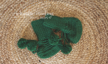 Load image into Gallery viewer, Handmade Four Piece Green Knit Outfit Set for 12-24 Months Old. Photography Prop