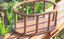 Load image into Gallery viewer, Handcrafted Wooden Oval Crib. Brown Distressed Design or Solid Brown Colour. Made-to-order