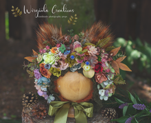Load image into Gallery viewer, Khaki, Brown Baby Fox Bonnet (6-24 Months) | Woodland Photo Prop