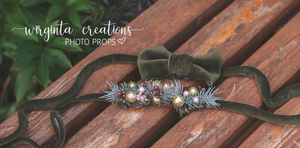Tiebacks Bundle Set For 6 Months and Older|Velvet Bow and Artificial Flowers| Posing Prop|Christmas Festive| Ready to Ship