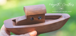 Natural Wooden Toy Ship: Perfect for Photoshoots and Home Decor