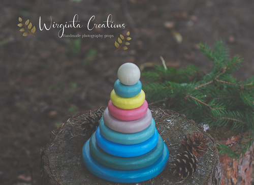 Handcrafted Wooden Stacking Rings - Professional Photography Prop