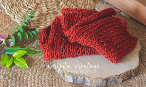 Handmade Knitted Blanket| Photography Prop| Burnt Orange Layer