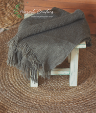 Load image into Gallery viewer, Large vintage textured layer, cover, blanket 60cm x 70cm. Chaki. Basket Layering Piece, Newborn, Sitter. Ready to send