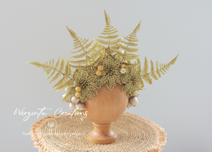 Golden Festive Headpiece | Christmas Photography Crown | Headband | From 12 Months to an Adult