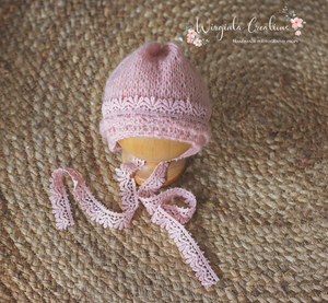 Newborn set | Pink| Knitted Wrap and Bonnet| Ready to Send