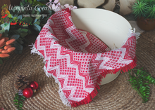 Load image into Gallery viewer, Vintage Layer, Old fashioned blanket, bump blanket. Red, White. Christmas. Ready to send photo props