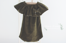 Load image into Gallery viewer, Flower Bonnet and Matching outfit for 12-24 months old. Dusty khaki