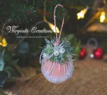 Load image into Gallery viewer, Christmas baubles| Set of 3 Tree Decorations| Pink, Navy, Red Luxury Handmade Balls
