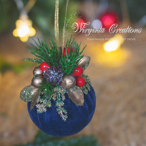 Christmas baubles| Set of 3 Tree Decorations| Pink, Navy, Red Luxury Handmade Balls