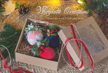 Load image into Gallery viewer, Christmas baubles| Set of 3 Tree Decorations| Pink, Navy, Red Luxury Handmade Balls