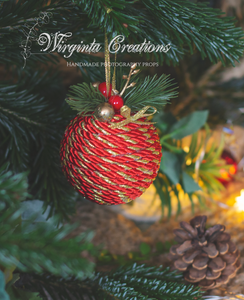 Christmas baubles| Set of 4 Tree Decorations| Grey, Pink, Dark Blue Luxury Handmade Balls