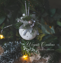 Load image into Gallery viewer, Christmas baubles| Set of 2 Tree Decorations| Blush Pink and White Luxury Handmade Balls