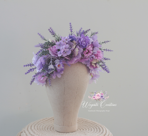 Purple, Lilac Headpiece | Photography Crown | Artificial Flowers for Children and Adults