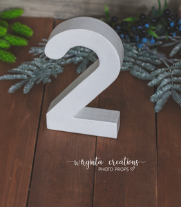 Handcrafted Wooden Number 2 for Cake Smash Photography and Baby 2nd Birthday Prop