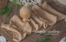 Load image into Gallery viewer, Newborn set | Dusty Ivory | Knitted Wrap and Bonnet | Ready to Send