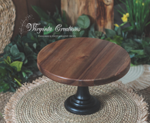 Load image into Gallery viewer, Wooden Cake Stand | Cake Smash | Home Decor | Table Setting | Unique Rustic | Woodlands, Nature Theme
