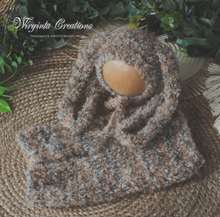 Load image into Gallery viewer, Knitted Bunny Bonnet and Matching Shorts for 6-12 Months Old | Grey-Brown Colour | Photography Outfit
