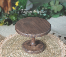 Load image into Gallery viewer, Handmade Dark Brown Cake Stand | Cake Smash | Home Decor | Table Setting | Unique Rustic | Woodlands, Nature Theme