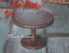 Load image into Gallery viewer, Handmade Dark Brown Cake Stand | Cake Smash | Home Decor | Table Setting | Unique Rustic | Woodlands, Nature Theme