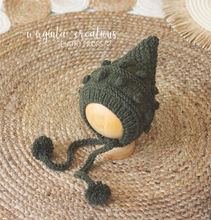 Load image into Gallery viewer, Handmade Four Piece Khaki Knit Outfit Set for 12-24 Months Old. Photography Prop
