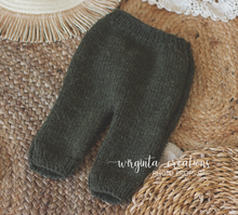 Load image into Gallery viewer, Handmade Four Piece Khaki Knit Outfit Set for 12-24 Months Old. Photography Prop