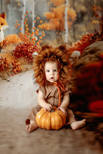 Load image into Gallery viewer, Handmade Tattered Fox Bonnet for Babies &amp; Toddlers | Burnt Orange | Decorated with Faux Fur, Artificial Berries &amp; Greenery | 9-24 Months | Photo Prop