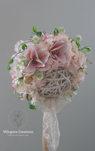 Magnolia Flower Bonnet for 12-24 Months - Pink Colour - Handmade - Artificial Flower Headpiece - Photo Prop