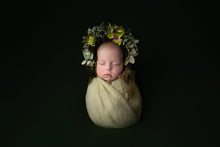 Load image into Gallery viewer, Flower Bonnet for Newborns (0-3 Months) - Photography Headpiece - Purple Colour - Photo Prop