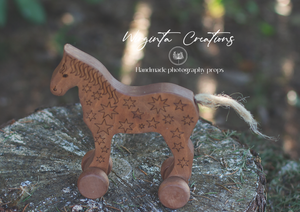Natural Wooden Toy Horse: Perfect for Photoshoots and Home Decor