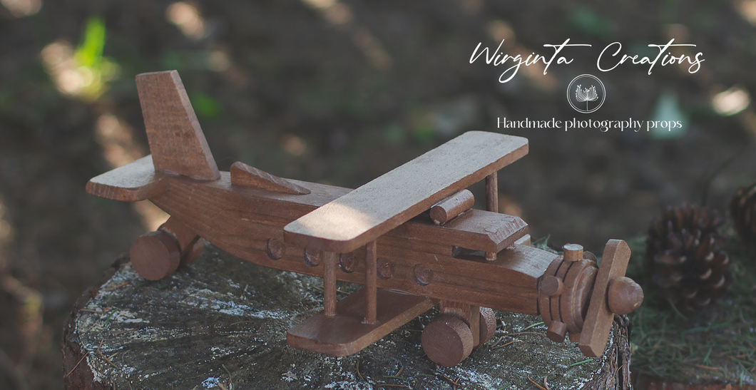 Natural Wooden Toy Plane: Perfect for Photoshoots and Home Decor