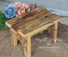 Load image into Gallery viewer, Handcrafted wooden bench. Natural wood, brown, rustic looks. Ready to send