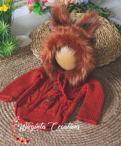 Burnt orange fox outfit for 6-12 months old. Ready to send