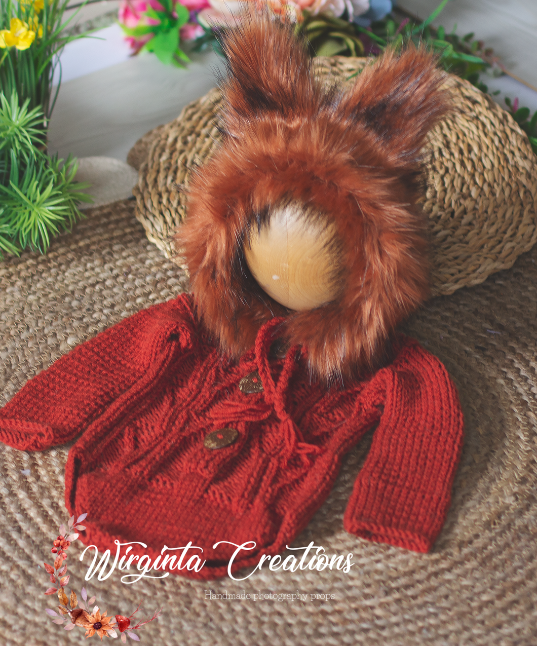 Burnt orange fox outfit for 6-12 months old. Ready to send