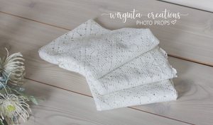 Large vintage lace layer, cover, blanket 60cm x 50cm. Ecru White. Basket Layering Piece, Newborn, Sitter. Ready to send