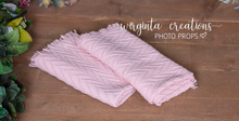 Load image into Gallery viewer, Large vintage textured layer, cover, blanket 60cm x 50cm. Pink. Basket Layering Piece, Newborn, Sitter. Ready to send