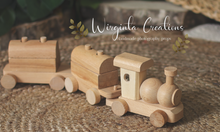 Load image into Gallery viewer, Solid wood train toy, Handmade. Light Brown