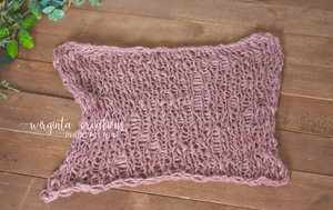 Knitted Blanket/layer. Mauve, dusky pink. Ready to send