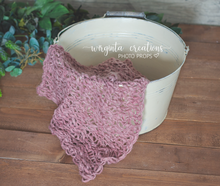 Load image into Gallery viewer, Knitted Blanket/layer. Mauve, dusky pink. Ready to send