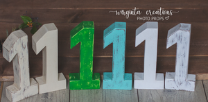 Wooden Number 1 One, Free-standing, Various colours available. Photography Prop, Handcrafted, First birthday wooden decoration, Ready to send