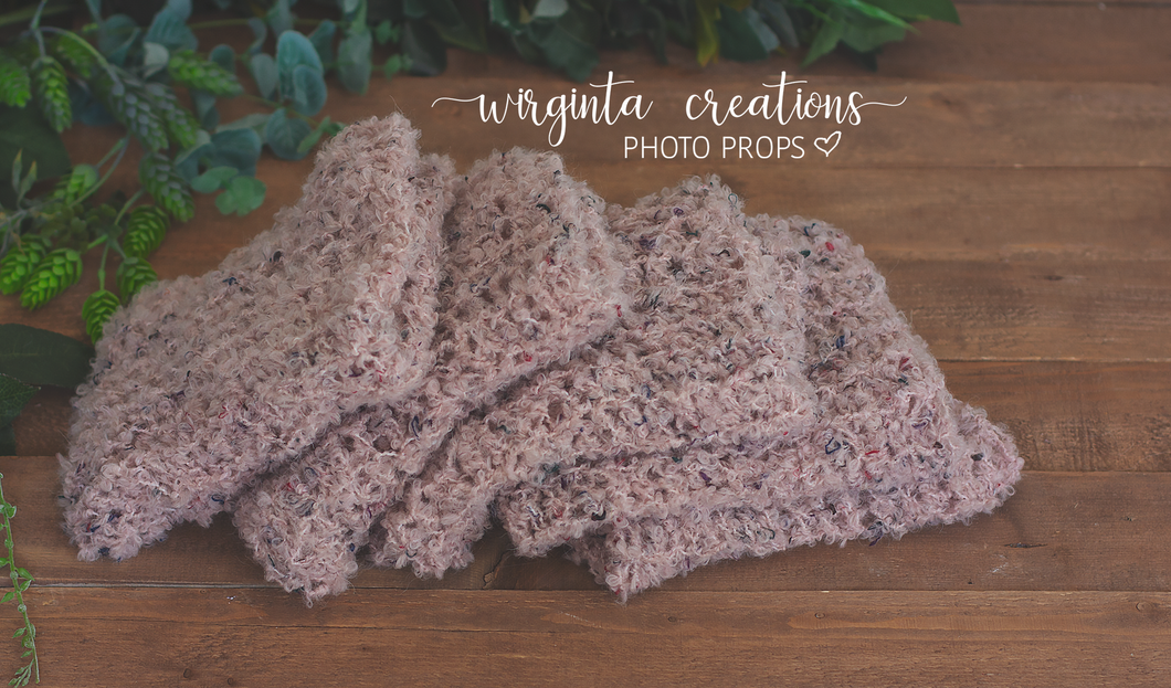 Handmade chunky knitted blanket/layer. Mauve/dusky pink. Photography prop. Ready to send