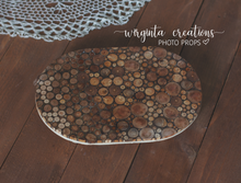 Load image into Gallery viewer, Oval wooden tray, Handcrafted, decorative stand, Natural wood, Home décor, wooden presentation stand, Coffee tray, Stage prop, Photography prop, Ready to send
