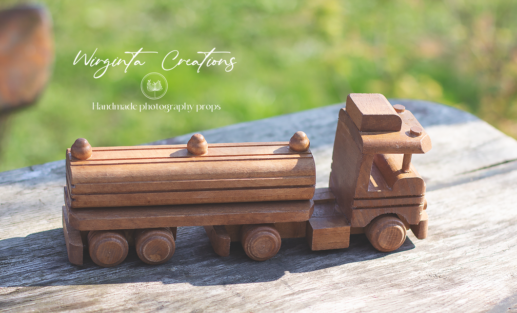 Natural Wooden Toy Truck: Perfect for Photoshoots and Home Decor
