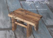 Load image into Gallery viewer, Handcrafted wooden bench. Natural wood, brown, vintage, rustic looks. Ready to send