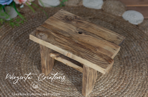 Handcrafted wooden bench. Natural wood, brown, vintage, rustic looks. Ready to send