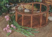 Load image into Gallery viewer, Handcrafted Wooden Oval Crib. Brown Distressed Design or Solid Brown Colour. Made-to-order